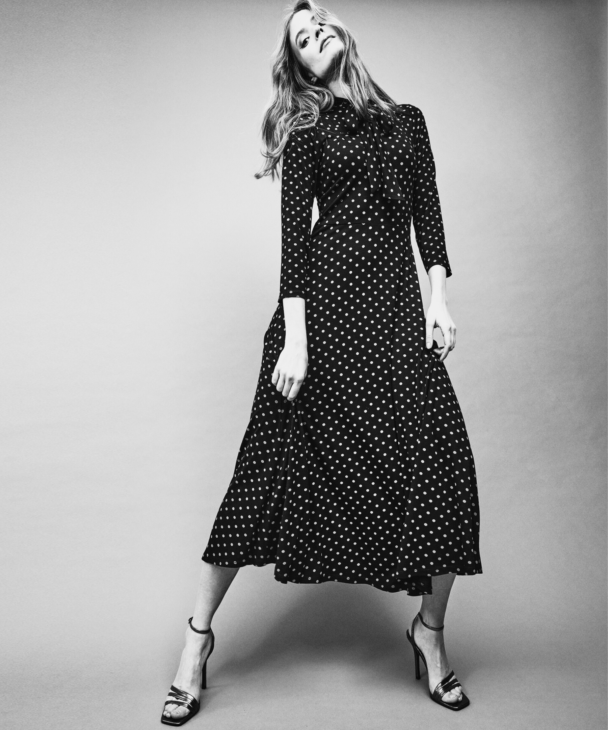 Julienne Dot Dress Black